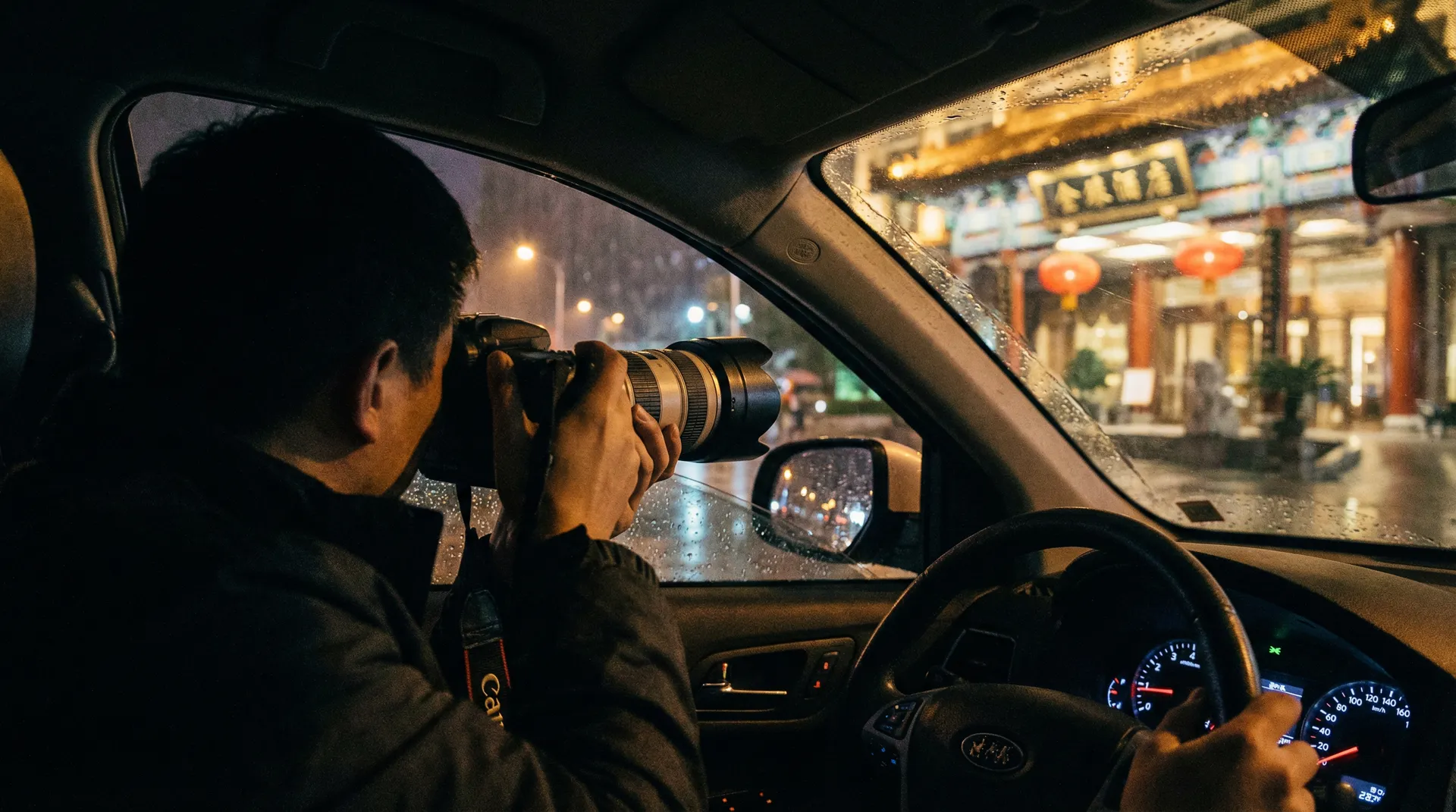 暗网吃瓜 - 记者车内跟踪拍摄